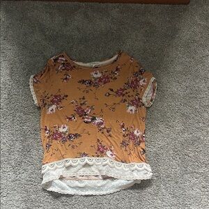 Rewind Warm Brown Floral Top